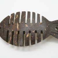 Kokosnussknopf Fischskelett ca. 7 x 3,3 cm Bild 1