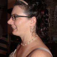 Luftig, zierliche Ohrringe für die Braut, rot MIT versilberter Perle Bild 6