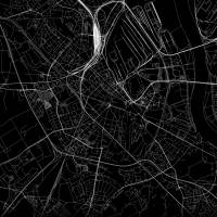 Stadtplan NEUSS - Just a Black Map I Digitaldruck Stadtkarte citymap City Poster Kunstdruck Stadt Karte Bild 2
