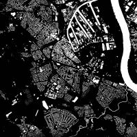 Stadtplan NEUSS - Just a Black Map I Digitaldruck Stadtkarte citymap City Poster Kunstdruck Stadt Karte Bild 3