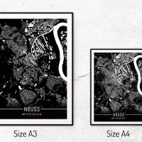 Stadtplan NEUSS - Just a Black Map I Digitaldruck Stadtkarte citymap City Poster Kunstdruck Stadt Karte Bild 5