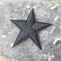 Stern schwarz   7 cm  gestickt Patch  Applikation zum aufbügeln Bild 1