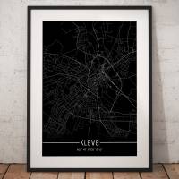 Stadtplan KLEVE - Just a Black Map I Digitaldruck Stadtkarte citymap City Poster Kunstdruck Stadt Karte Bild 1