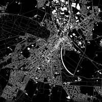 Stadtplan KLEVE - Just a Black Map I Digitaldruck Stadtkarte citymap City Poster Kunstdruck Stadt Karte Bild 4