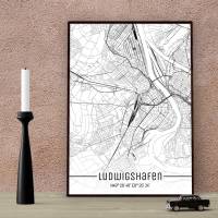 Stadtplan LUDWIGSHAFEN - Just a Map I Digitaldruck Stadtkarte citymap City Poster Kunstdruck Stadt Karte Bild 1
