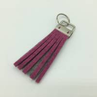 Schlüsselanhänger, Anhänger zweifarbig pink, hellgrau Bild 1