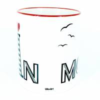 Tasse Moin, Geschenk für Nordsee-Fans, Leuchtturm Möwen, Geschenk-Idee Küsten-Liebhaber Bild 6