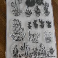 Clear Stempel Stamps Motiv Natur Mix Kaktus Kakteen Happy fiesta Bild 1