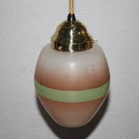 alter Lampenschirm aus Glas grün braun gold Bild 3