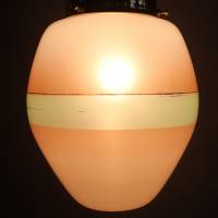 alter Lampenschirm aus Glas grün braun gold Bild 6