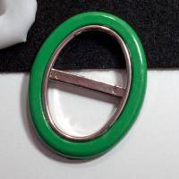 1 Gürtelschnalle 25mm, grün, silberfarben, Schnalle, Vintage Schnallen, Kunststoffschnallen, Vintage Material Bild 1