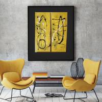 Acryl abstrakt gelb 2-teilig Bild 6