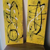 Acryl abstrakt gelb 2-teilig Bild 8
