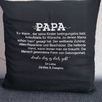 personalisiertes Kissen PAPA 40*40 Geschenk zum Vatertag / Geburtstag Bild 2