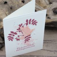 Glückwunschkarte zur Konfirmation oder Kommunion- Taube mit zarten Zweigen, rosa-bordeaux, Kommunionskarte für Mädchen Bild 4