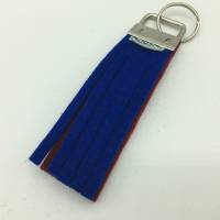 Schlüsselanhänger, Anhänger zweifarbig blau, weinrot Bild 1