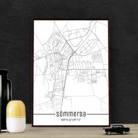 Stadtplan SÖMMERDA - Just a Map I Digitaldruck Stadtkarte citymap City Poster Kunstdruck Stadt Karte Bild 1