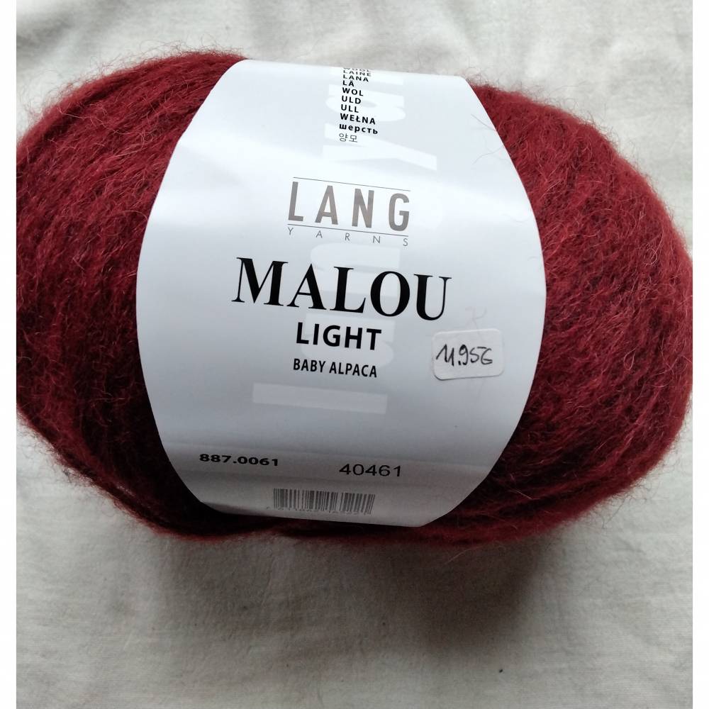 50g Lang Yarns Malou light, Baby Alpaca, Fb. 61, rot Bild 1