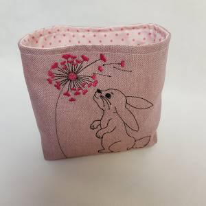 Kleines Osterkörbchen Hase mit Pusteblume rosa Ostern Geschenk Bild 2