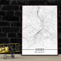 Stadtplan SIEGEN - Just a Map I Digitaldruck Stadtkarte citymap City Poster Kunstdruck Stadt Karte Bild 1