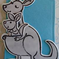 Glückwunschkarte zur Geburt Taufe Junge Babykarte Geburtskarte Känguru Bild 4