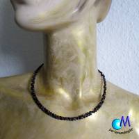 Wechsel-schmuck Magnet Glas-Perlen Collier violett -anthrazit,  Statement-Kette  ART 3789 Bild 2