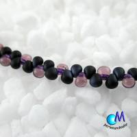 Wechsel-schmuck Magnet Glas-Perlen Collier violett -anthrazit,  Statement-Kette  ART 3789 Bild 6