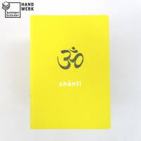 Notizheft, gelb, om shanti Frieden, DIN A6, handgefertigt, Recyclingpapier, Chakra Bild 1