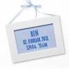 Türschild blau mit Namen für Jungen - Namenschild für Kinderzimmertüre - Schild Bilderrahmen mit Namen Bild 1