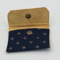 Tampontasche, Minibörse, Etui in blau mit Golddruck Bild 2