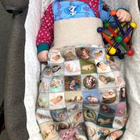 Baby Pucksack mit breitem Bündchen, Jersey mit flauschig warmem Futterstoff,  3 - 6 Monate Bild 5