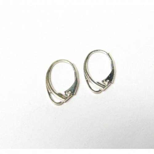 Englische Klappbrisuren Silber 925, Ohrring Rohling, Ohrhänger