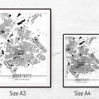 Stadtplan PADERBORN - Just a Map I Digitaldruck Stadtkarte citymap City Poster Kunstdruck Stadt Karte Bild 5