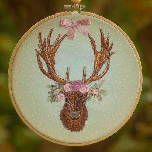 Stickdatei Rosenhirsch