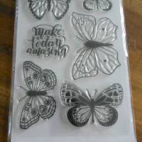 Clear Stempel Stamps Motiv Natur Mix Schmetterlinge Bild 1