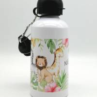 Trinkflasche mit Namen "Dschungeltiere"/ individuell/ Flasche/ Kindertrinkflasche Bild 2