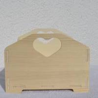 Holzkiste mit Herz Kiste Dekokiste Holzbox Deko Utensilo braun natur unlackiert Bild 2