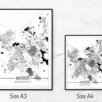 Stadtplan WISMAR - Just a Map I Digitaldruck Stadtkarte citymap City Poster Kunstdruck Stadt Karte Bild 5
