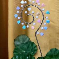 Deko Blumenstecker Gartenstecker Spirale mit Herzchen Bild 1