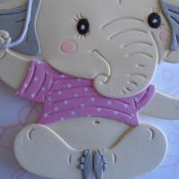 Glückwunschkarte zur Geburt Taufe Mädchen Babykarte Geburtskarte Elefant Rosa Bild 4