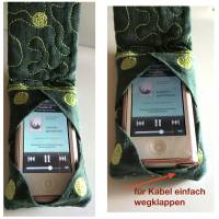 iPod Nano 7. Generation: aufklappbare Schutzhülle aus Leinen, bestickt - Unikat Bild 3