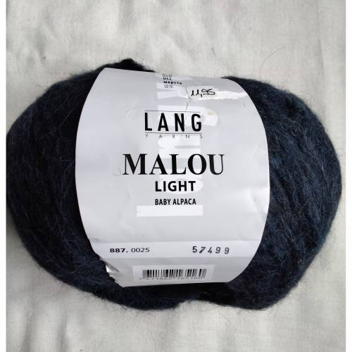 50g Lang Yarns Malou light, Baby Alpaca, Fb. 25, dunkelblau