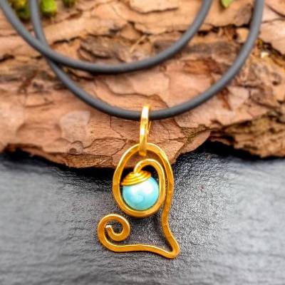 Kettenanhänger Herz türkis