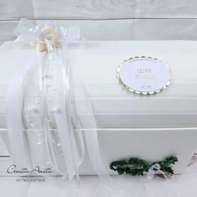 Erinnerungsbox Truhe TAUFE KOMMUNION KONFIRMATION - Gold
