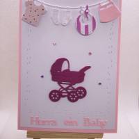 Babykarte - zur Geburt, Mädchen, rosa Bild 1