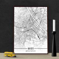 Stadtplan WIEN - Just a Map I Digitaldruck Stadtkarte citymap City Poster Kunstdruck Stadt Karte Bild 1