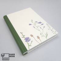Notizbuch, Flora Fauna, grün, mit Illustrationen, DIN A5, handgefertigt Bild 1