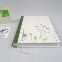 Notizbuch, Flora Fauna, grün, mit Illustrationen, DIN A5, handgefertigt Bild 4