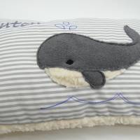 Wal Fisch Namenskissen Taufkissen Kuschelkissen Kindergartenkissen Geburtsgeschenk Bild 9