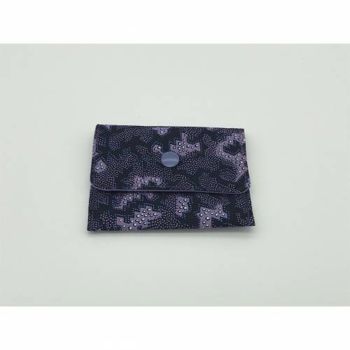 Einfacher Geldbeutel, Kartentasche, Tampontasche, marine-lila mit Druckknopf